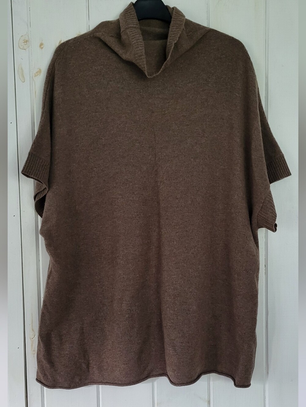 J Jill 100 % Cashmere Ribbed Turtleneck Shortsleeve Sweater